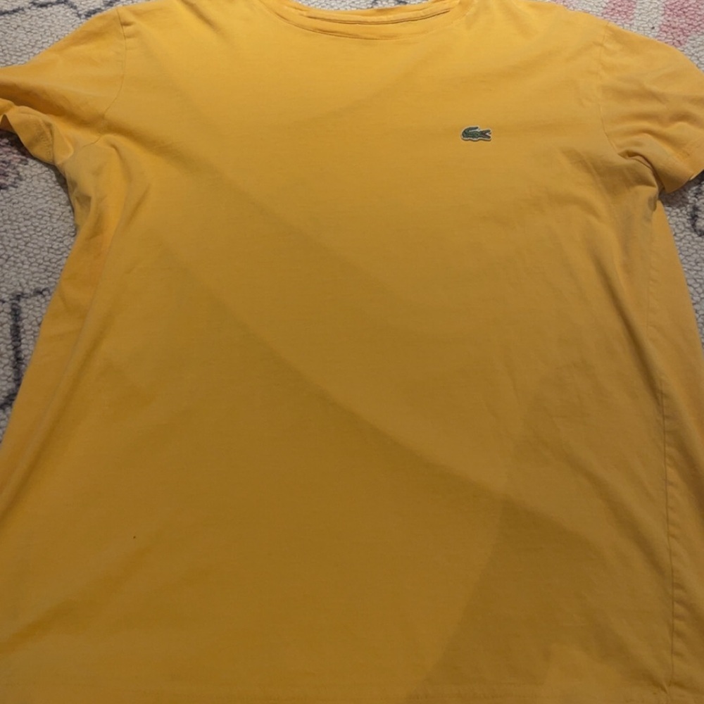 Lacoste Yellow Short Sleeve Tee Classic Crew Neck